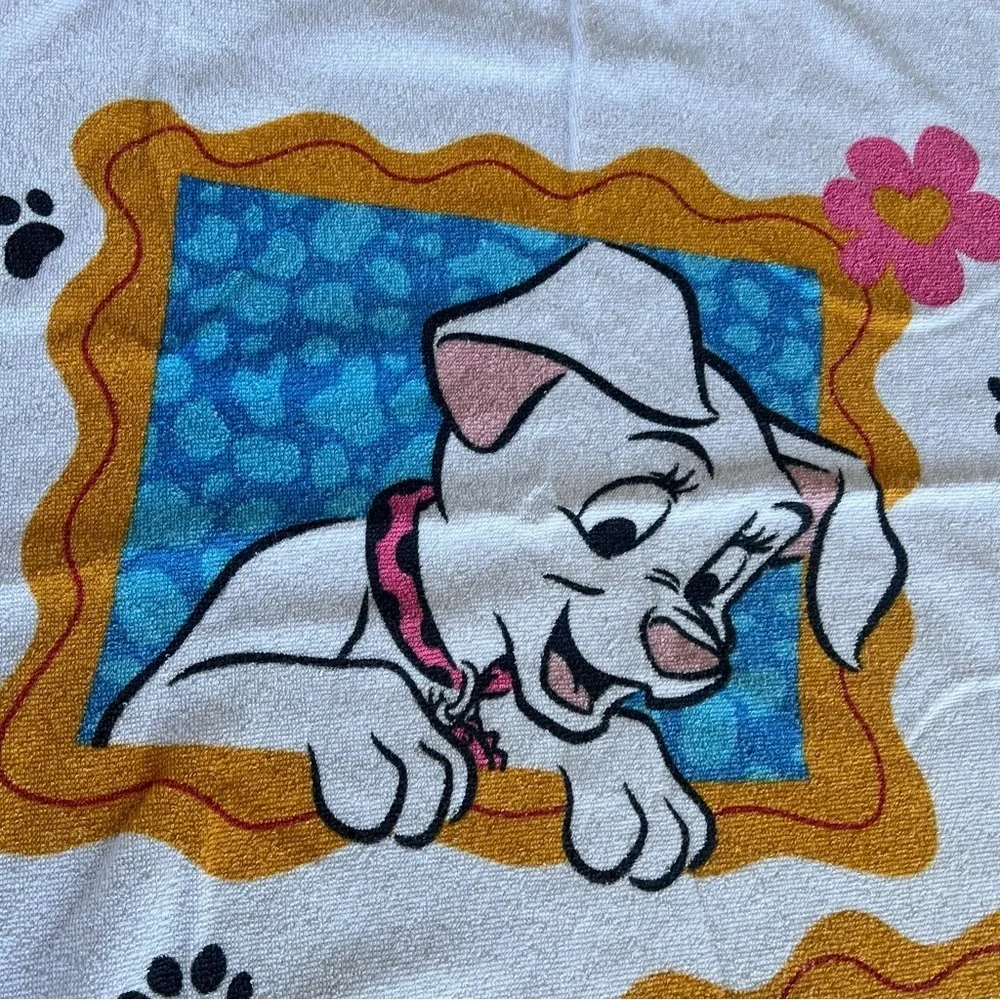 VTG Disney 101 Dalmatians Beach Towel Franco 100% Cotton Made In Brazil 27x53